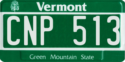 VT license plate CNP513