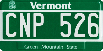 VT license plate CNP526