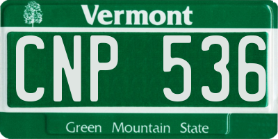 VT license plate CNP536