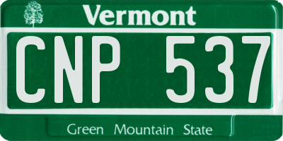 VT license plate CNP537