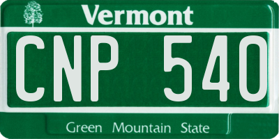 VT license plate CNP540