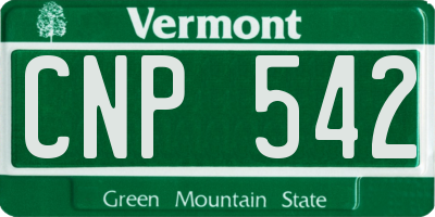 VT license plate CNP542
