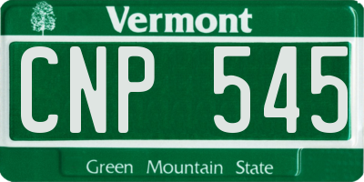 VT license plate CNP545