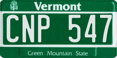 VT license plate CNP547