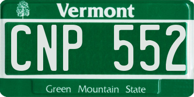 VT license plate CNP552