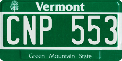 VT license plate CNP553