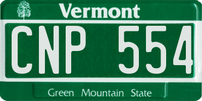 VT license plate CNP554