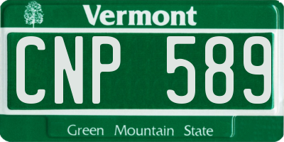 VT license plate CNP589