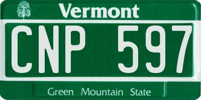 VT license plate CNP597