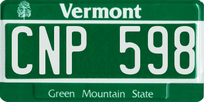 VT license plate CNP598
