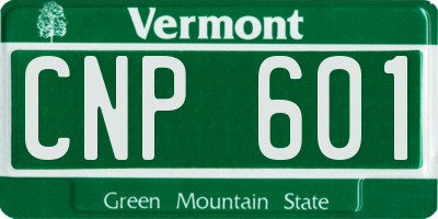 VT license plate CNP601