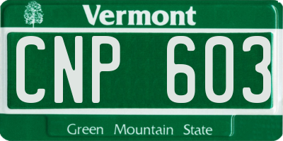 VT license plate CNP603