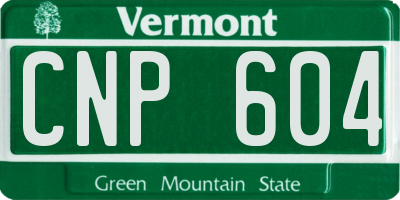 VT license plate CNP604