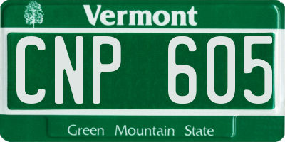 VT license plate CNP605