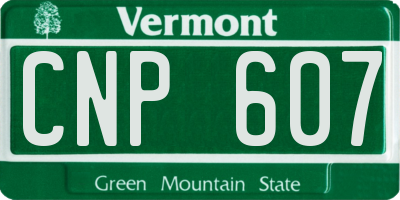 VT license plate CNP607