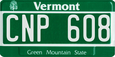 VT license plate CNP608