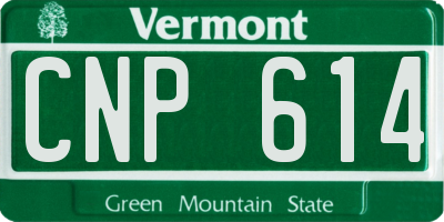 VT license plate CNP614