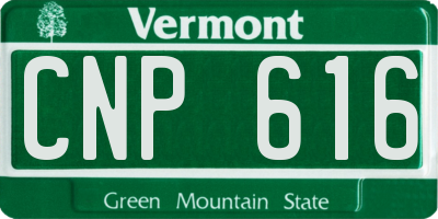 VT license plate CNP616
