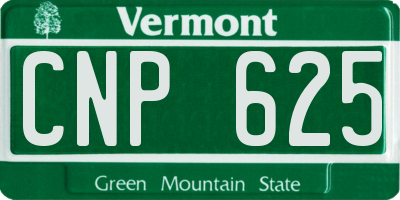 VT license plate CNP625