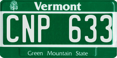 VT license plate CNP633