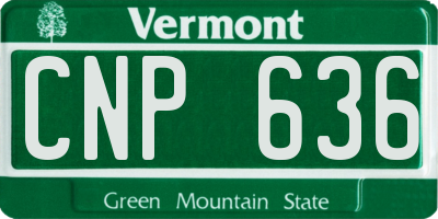 VT license plate CNP636