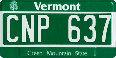VT license plate CNP637