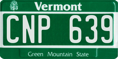 VT license plate CNP639