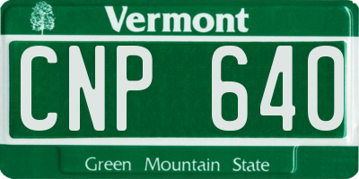 VT license plate CNP640