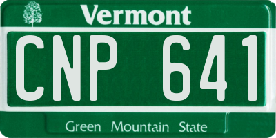 VT license plate CNP641