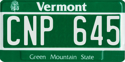 VT license plate CNP645
