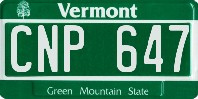 VT license plate CNP647