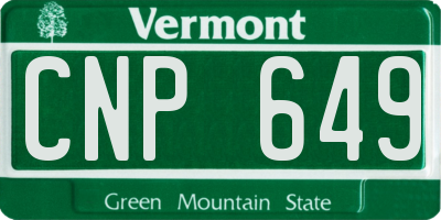 VT license plate CNP649