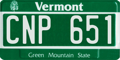 VT license plate CNP651