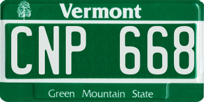 VT license plate CNP668
