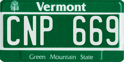 VT license plate CNP669