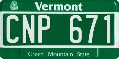 VT license plate CNP671