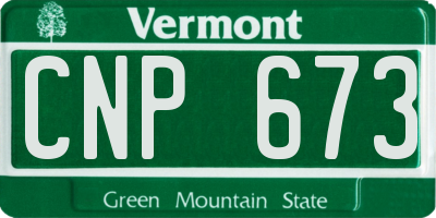 VT license plate CNP673