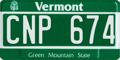 VT license plate CNP674