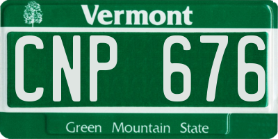 VT license plate CNP676
