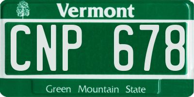 VT license plate CNP678
