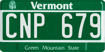 VT license plate CNP679