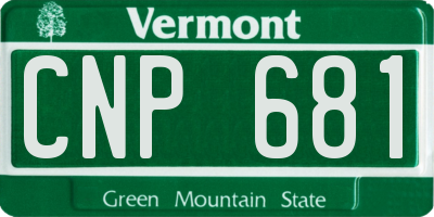 VT license plate CNP681
