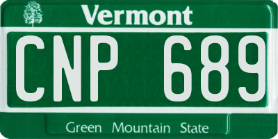 VT license plate CNP689