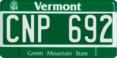 VT license plate CNP692