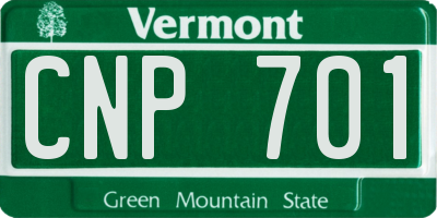 VT license plate CNP701
