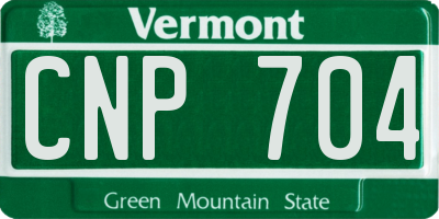 VT license plate CNP704