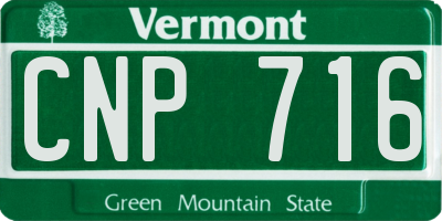 VT license plate CNP716
