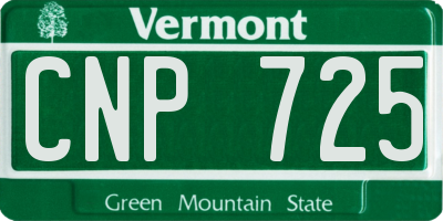 VT license plate CNP725