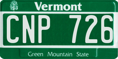 VT license plate CNP726