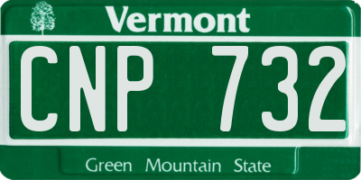 VT license plate CNP732